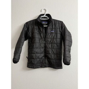 Patagonia Nano Puff Primaloft Jacket Kids S 7-8 Black Zip Up